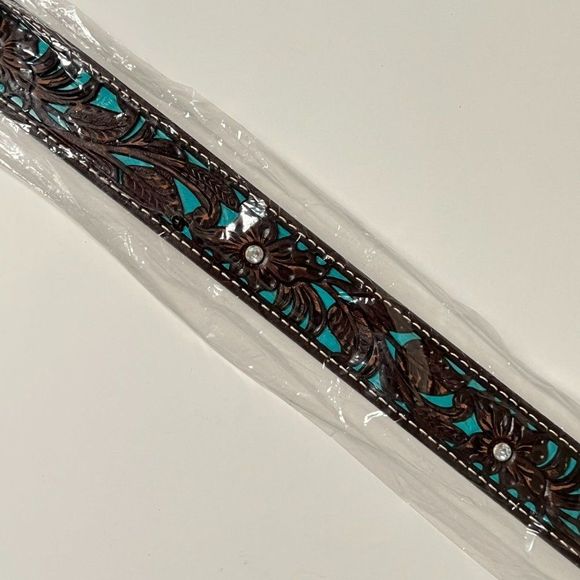 ARIAT Girls Rhinestone Sparkly Floral Belt - Picture 3 of 7